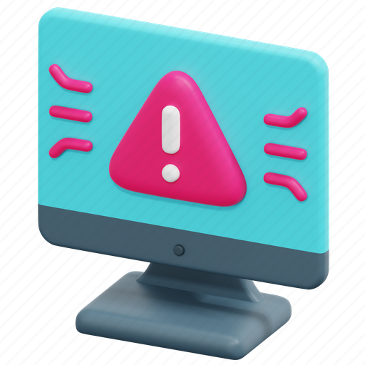 Cybercrime, scam, warning, cyber, digital, security, computer 3D illustration - Download on Iconfinder