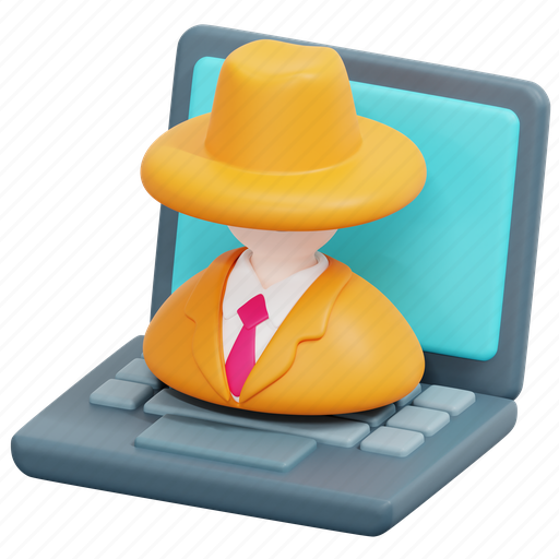 Spyware, spy, hack, cyber, digital, security, crime 3D illustration - Download on Iconfinder