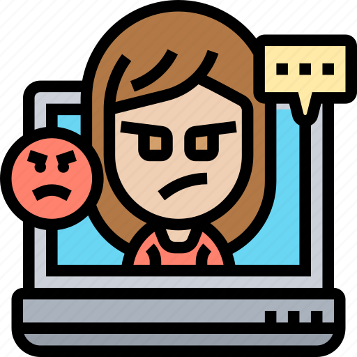 Report, angry, girl, cyber, harassment icon - Download on Iconfinder