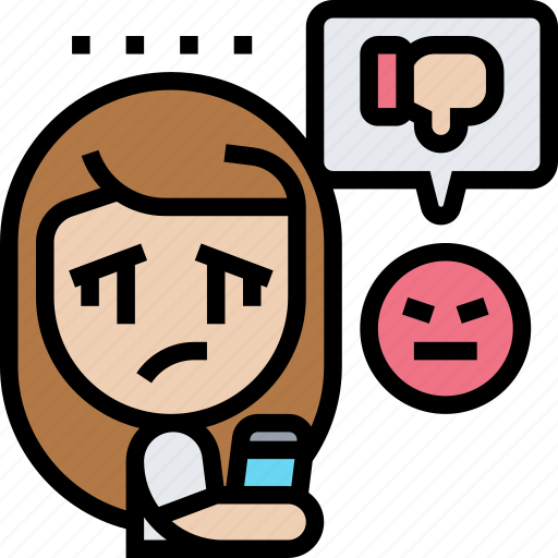 Cyberbullying, dislike, hatred, sadness, insult icon - Download on Iconfinder