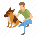 cynologist, dog, domestic, isometric, person, woman