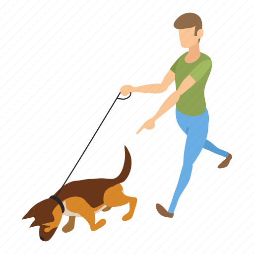 Child, person, tree, isometric, cynologist, dog icon - Download on Iconfinder