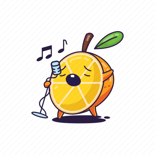 Sing, song, note, music, orange, microphone icon - Download on Iconfinder
