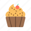 cupcake, sweet, frosting, baked good, pastry, snack, treat, celebration 