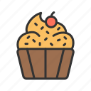 cupcake, sweet, frosting, baked good, pastry, snack, treat, celebration
