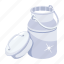 milk canister, milk container, milk pail, milk barrel, milk can 