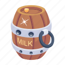 barrel, milk barrel, milk tank, milk container, cask