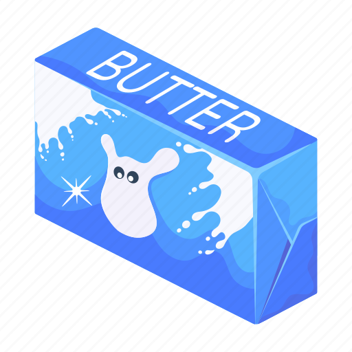 Butter, butter block, butter bar, butter cube, dairy product icon - Download on Iconfinder