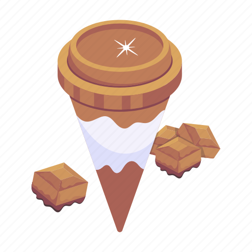 Chocolate cone, ice cream, chocolate ice, gelato, frozen dessert icon - Download on Iconfinder