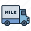truck, transportation, delivery, dairy, product, farm 