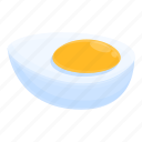 half, boiled, egg, yolk