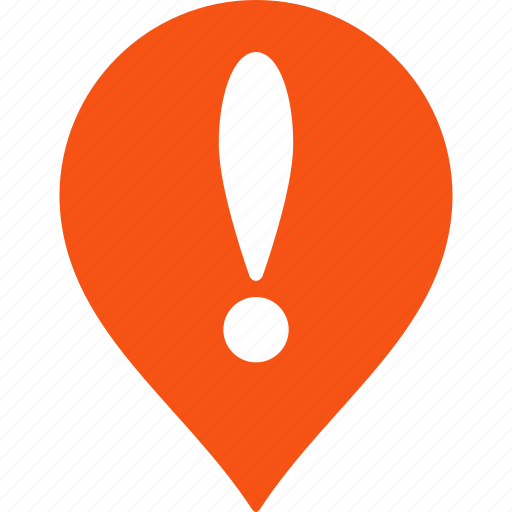 Alert, attention, danger, map pointer, point, problem, warning icon - Download on Iconfinder