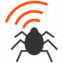 bug, radio, spy, communication, signal, wireless, agent, air, antenna, broadcast, detective, electronics, entertainment, insect, look, media, mobile, network, news, online, receiver, safety, secret, security, shield, station, tick, virus, voice, watch, wifi, alarm, brute force, crime, criminal, forcing, mafia, mug, robbery, siren, thief, violation, warning, cia, fbi, nsa, technology 