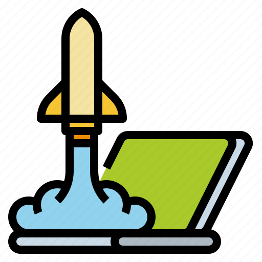 Business, data, laptop, rocket, startup icon - Download on Iconfinder