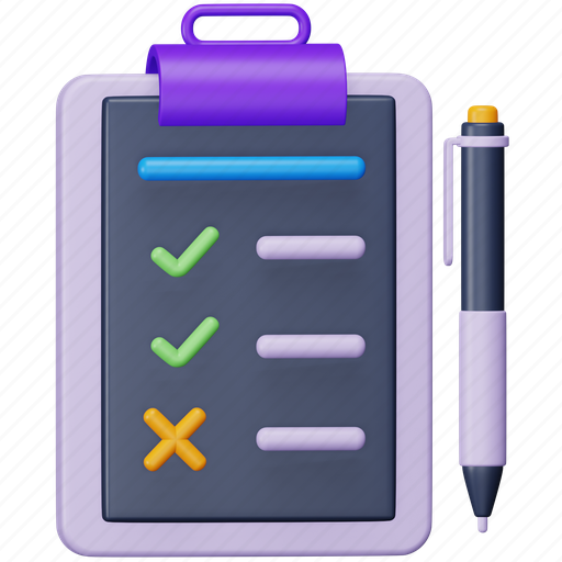 Assessment, data, analysis, document, management, project, checklist 3D illustration - Download on Iconfinder