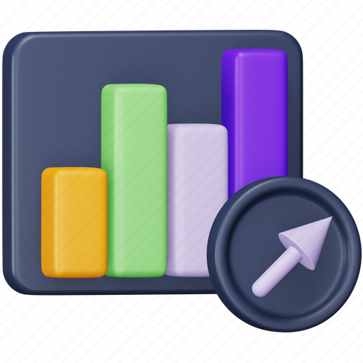 Increase, data, analytics, analysis, chart, growth, graph 3D illustration - Download on Iconfinder