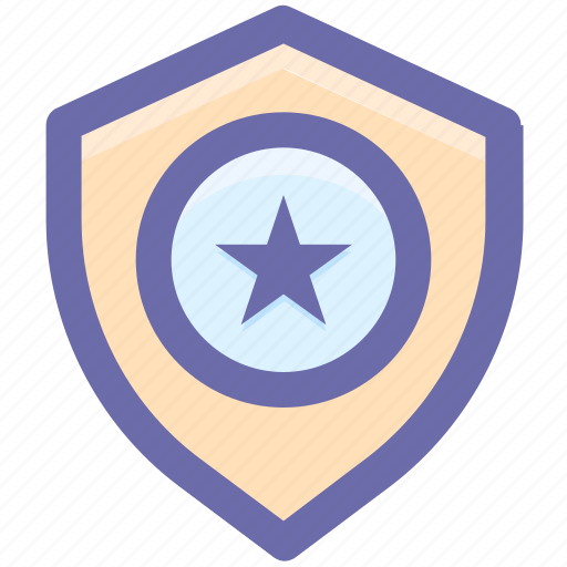 Favorite, police badge, secure, star, security, shield icon - Download on Iconfinder