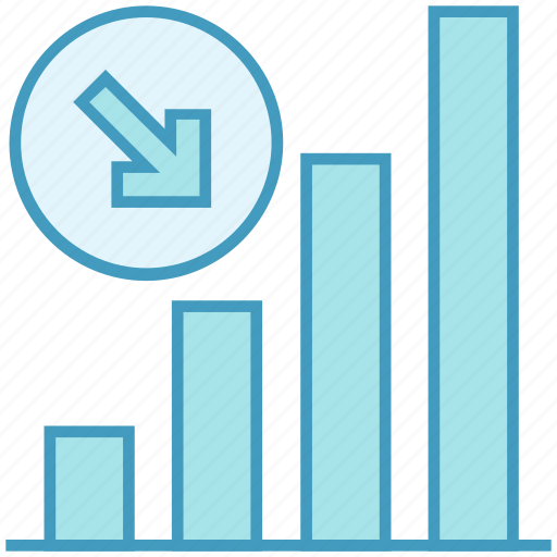 Arrow, data analytics, decrease, decreasing, graph, statistics icon - Download on Iconfinder
