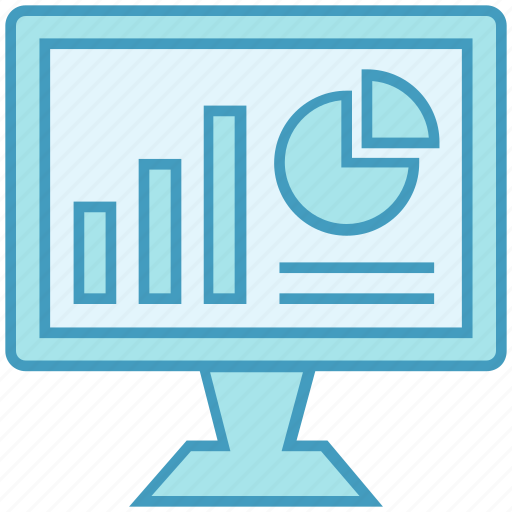 Data analytics, graph, lcd, online, pie chart, project icon - Download on Iconfinder