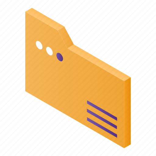 Abstract, business, cartoon, computer, file, folder, isometric icon - Download on Iconfinder