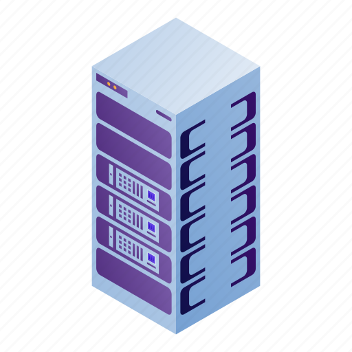 Business, cartoon, computer, internet, isometric, rack, server icon - Download on Iconfinder