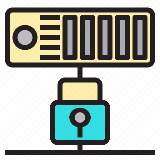 File, folder, lock, name, paper, server, type icon - Download on Iconfinder