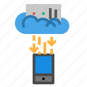 cloud, data, download, server