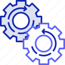data, science, icon, motion, functional, process, gear