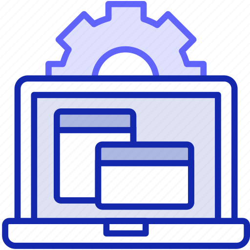 Data, science, icon, monitoring, laptop, gears, windows icon - Download on Iconfinder