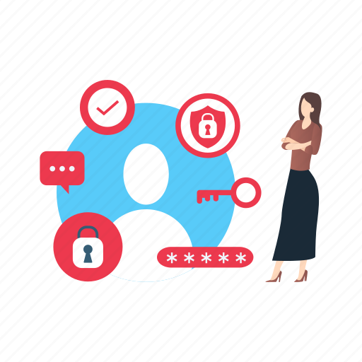 Account, data, protection, safety, girl icon - Download on Iconfinder