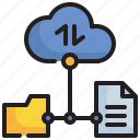 document, data, transfer, cloud, storage icon