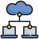 laptop, cloud, data, transfer, storage icon