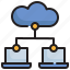laptop, cloud, data, transfer, storage icon 