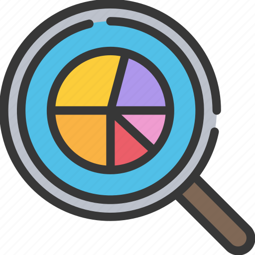 Research, pie, chart, loupe icon - Download on Iconfinder
