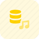 database, music, web, storage