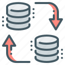 database, transfer, storage, big data, data, arrows, base