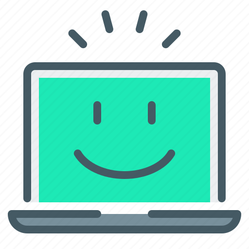 Smile, emotion, laptop, cheerful icon - Download on Iconfinder