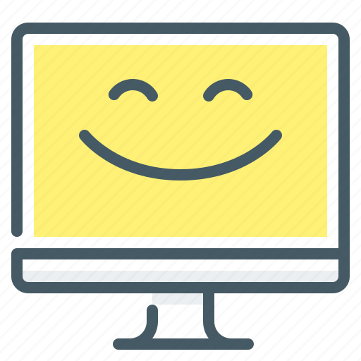 Smile, emotion, monitor, cheerful icon - Download on Iconfinder