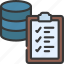 data, checklist, storage, information, questionnaire 