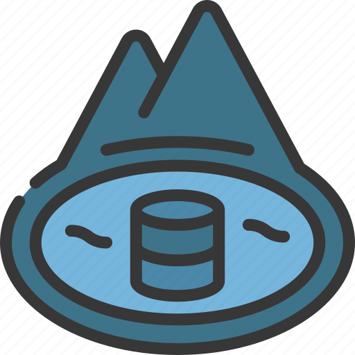 Data, lake, storage, information, mountains icon - Download on Iconfinder