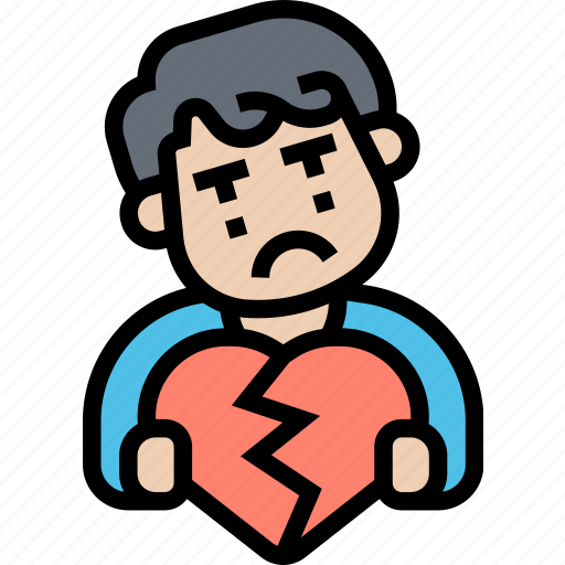 Heart, broken, breakup, relationship, sad icon - Download on Iconfinder