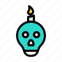skeleton, skull, candle, dead, death