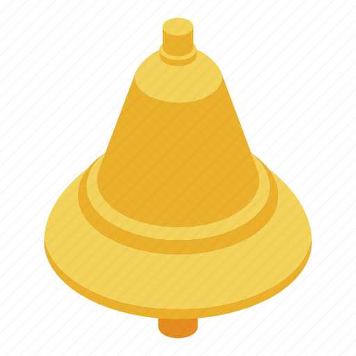 Bell, business, cartoon, deadline, gold, isometric, retro icon - Download on Iconfinder