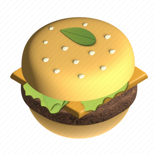 Burger, plantbased, cheeseburger, hamburger, junk food, fastfood, meal 3D illustration - Download on Iconfinder