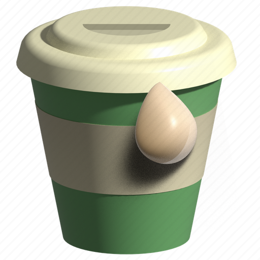 Coffee, take away coffee, milk drop, green cup, coffee to go, espresso, cappuccino 3D illustration - Download on Iconfinder