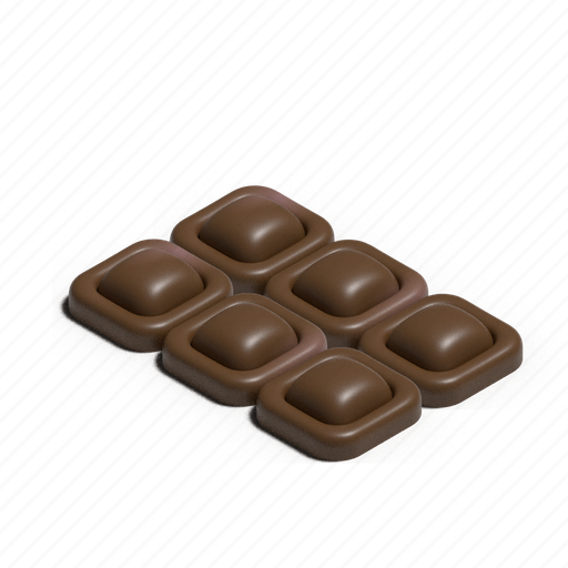Chocolate, bar, whole chocolate bar, filled chocolate bar 3D illustration - Download on Iconfinder