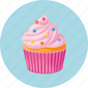 birthday, cupcake, dessert, muffin