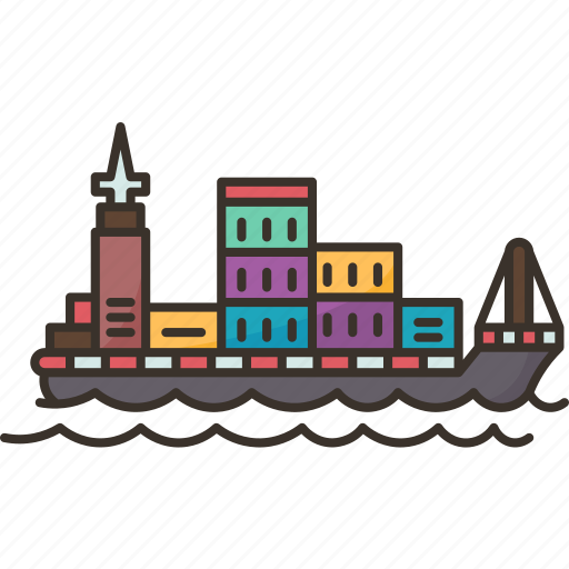 Ship, cargo, vessel, industrial, import icon - Download on Iconfinder