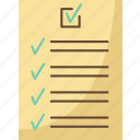 checklist, schedule, form, choice, document