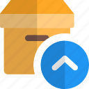 archive, box, delivery, arrow